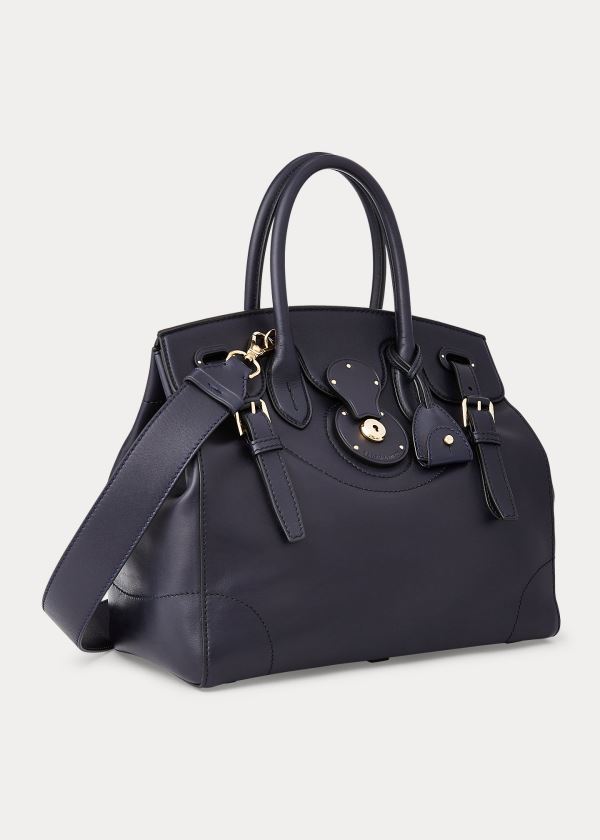 Bolsos Ralph Lauren Mujer Azul Marino - Calfskin Light Ricky 33 - OPWFD3980